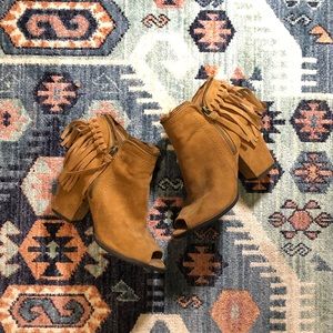 DV “Josie” Faux Suede Fringe Booties - Size 7